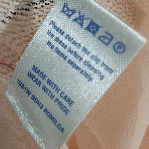 TED BAKER SHEER SUMMER PLEATED MAXI DRESS WITH RUFFLED WIRE HEMLINE SIZE 8 - Picture 7 of 8